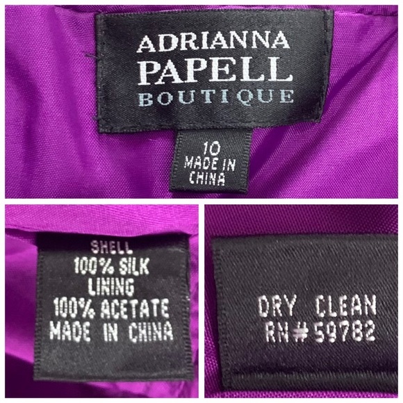 Adrianna Papell solid purple flowing halter evening party dress. - Picture 16 of 16